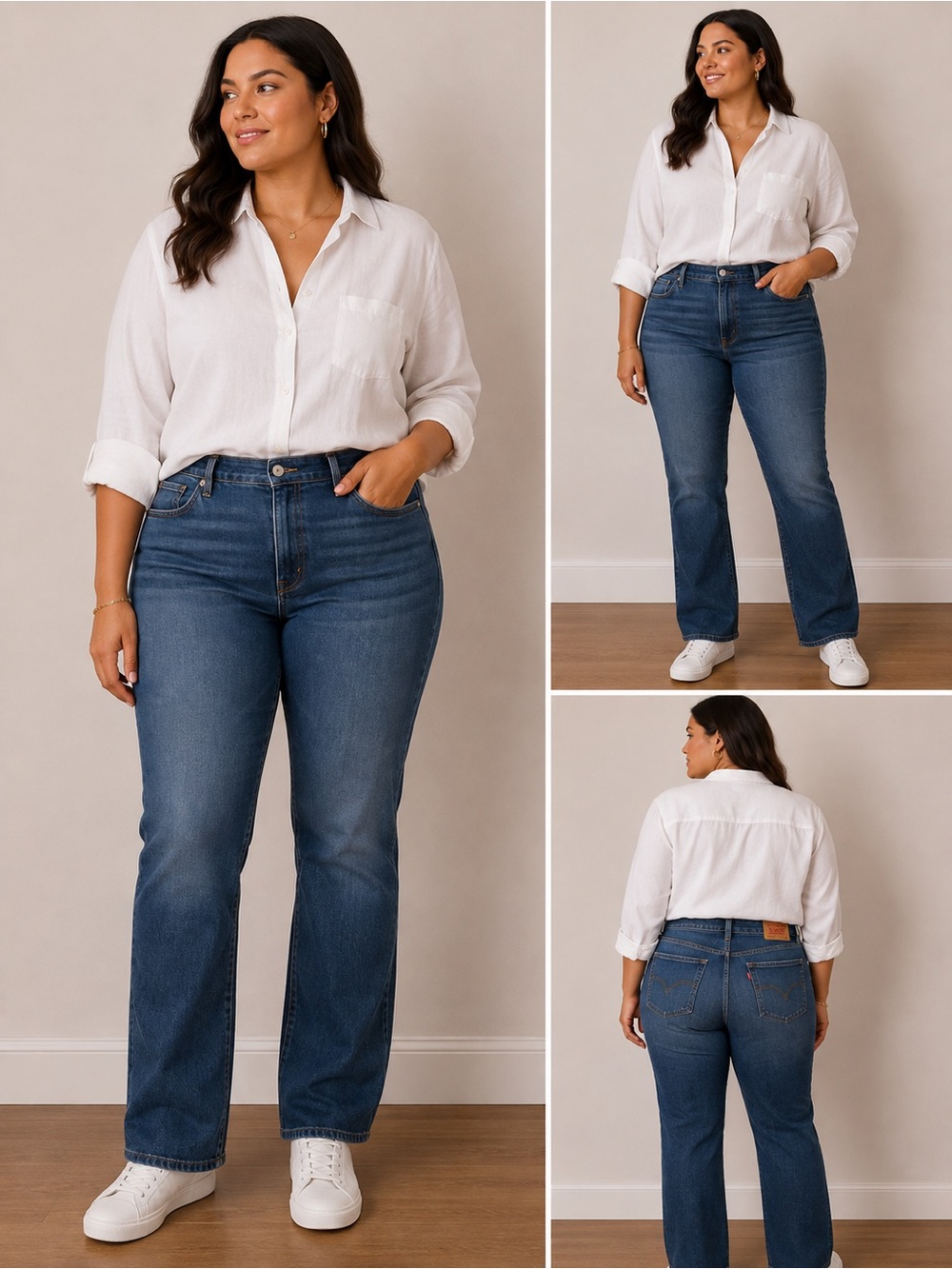 Signature by Levi Strauss Mid-Blue Straight-Leg Jeans - Women